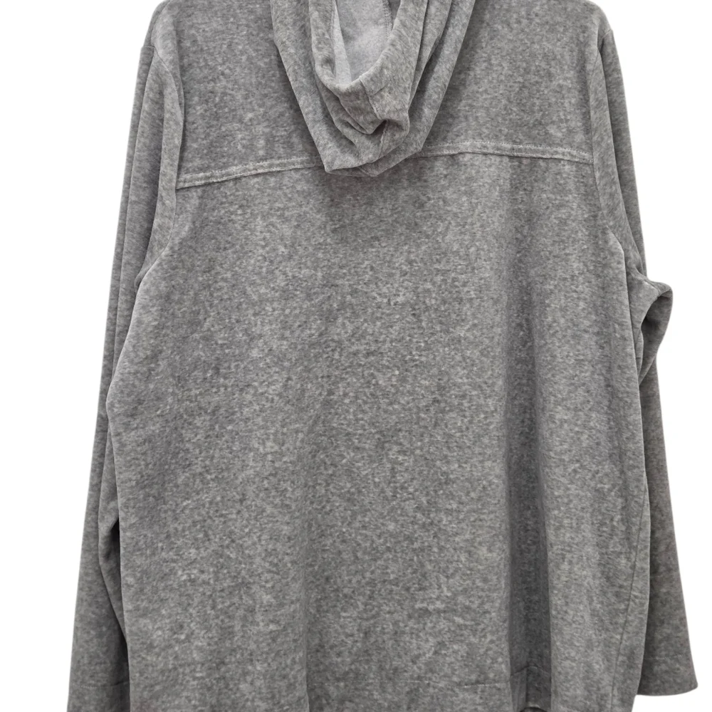 Jones New York Sport Velour Hoodie Gray Zip Front SZ 1X - Picture 2 of 15